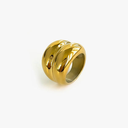 Bold Two-Tone Dome Ring
