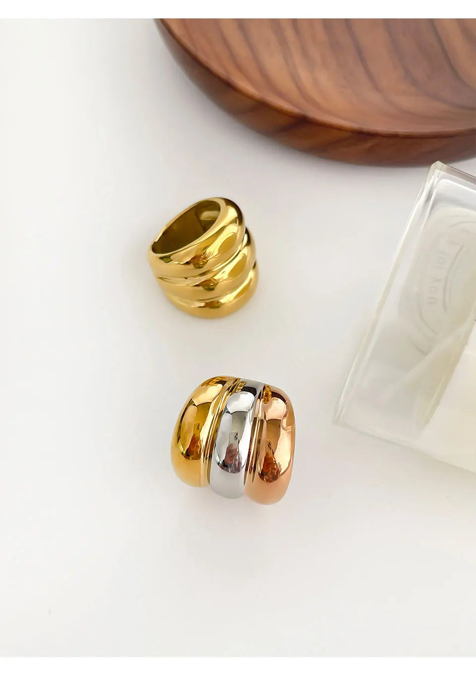 Chunky Triple-Tone Dome Ring