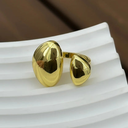 Bold Geometric Water Drop Open Ring