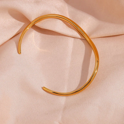 Irregular Wave-Shaped Minimalist Cuff Bracelet