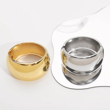 Minimalist Wide Metal Cuff Bangle