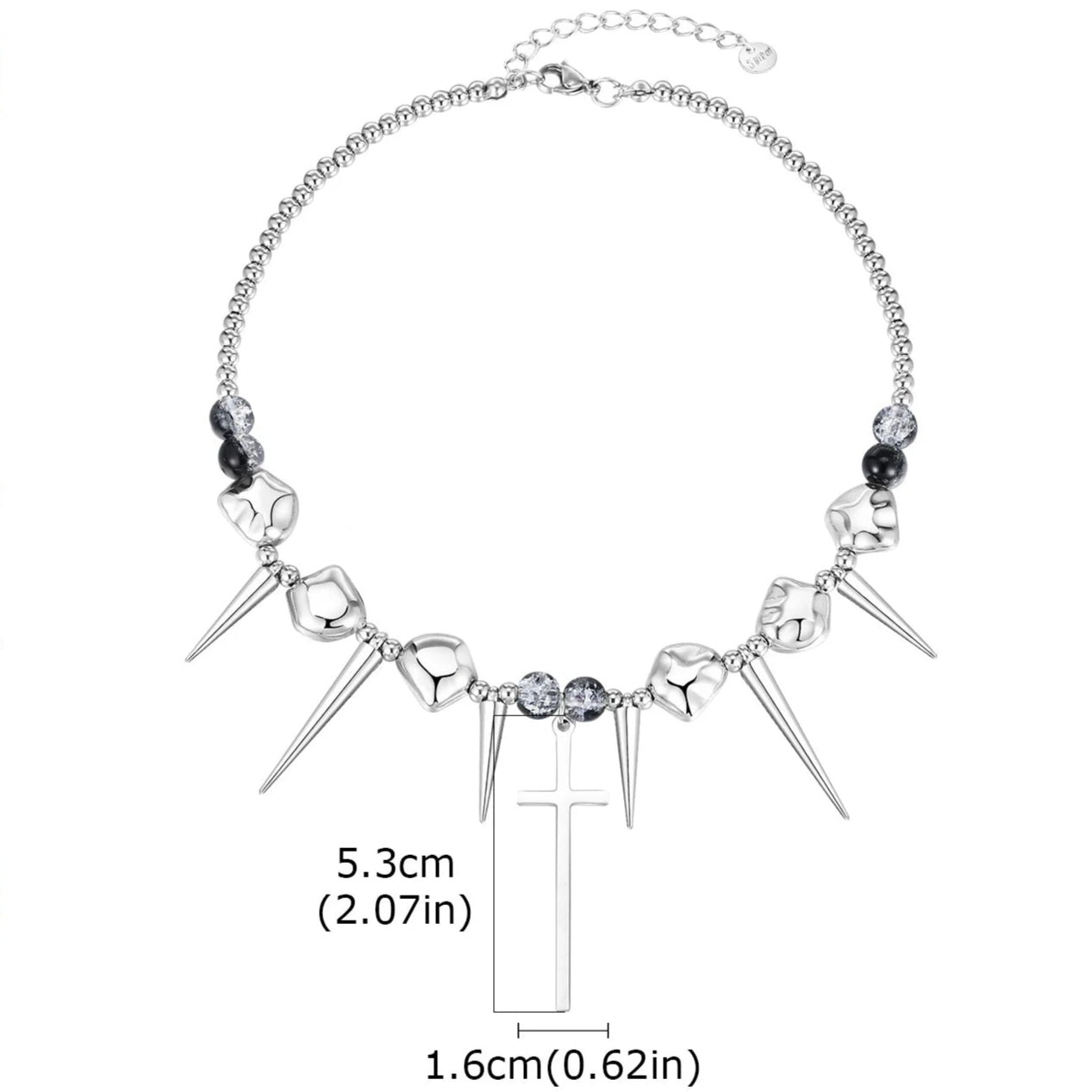 Edgy Cross Rivet Choker Necklace