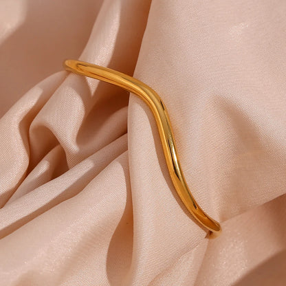 Irregular Wave-Shaped Minimalist Cuff Bracelet