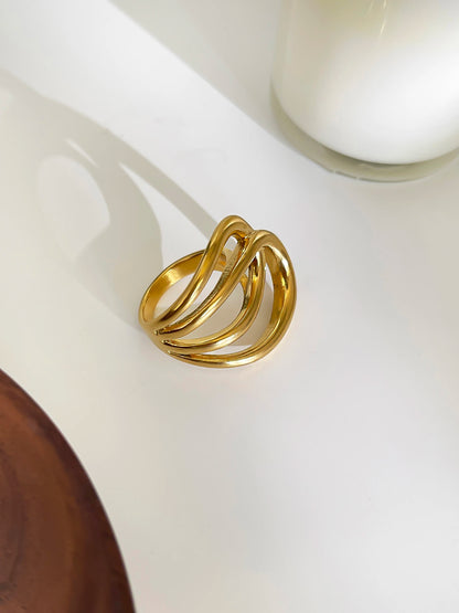 Modern Sculptural Hollow Ring