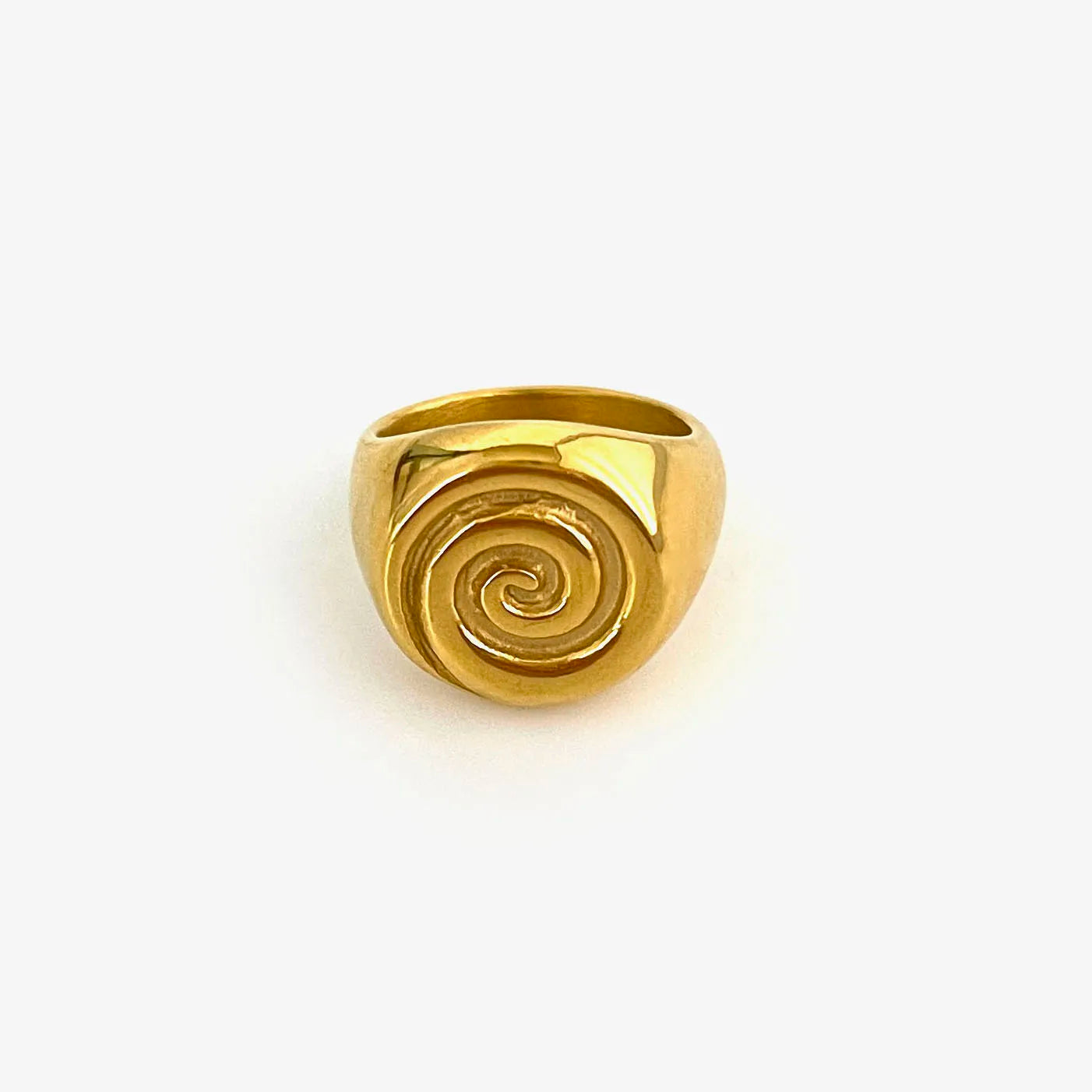 Glossy Spiral Chunky Open Ring