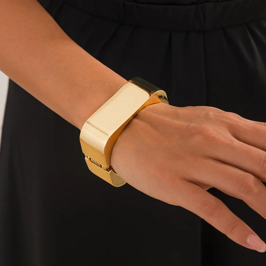 Bold Square Geometric Wide Cuff Bangle