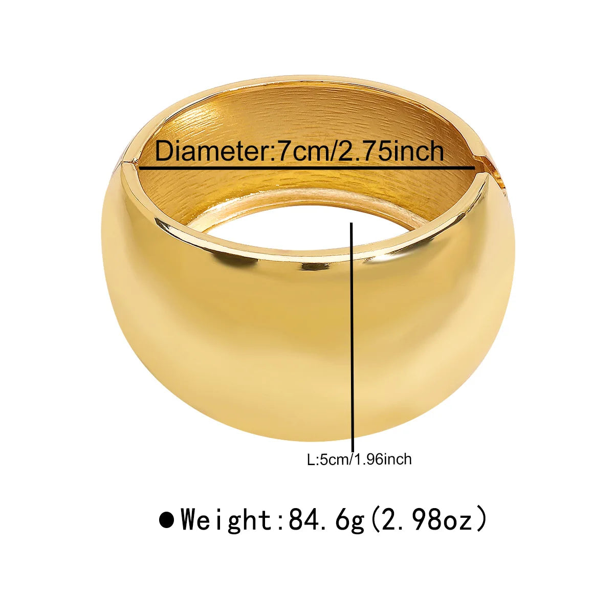Minimalist Wide Metal Cuff Bangle