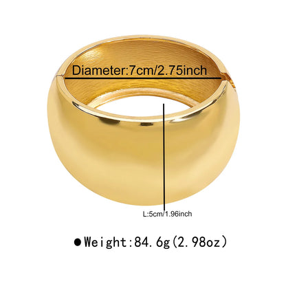 Minimalist Wide Metal Cuff Bangle