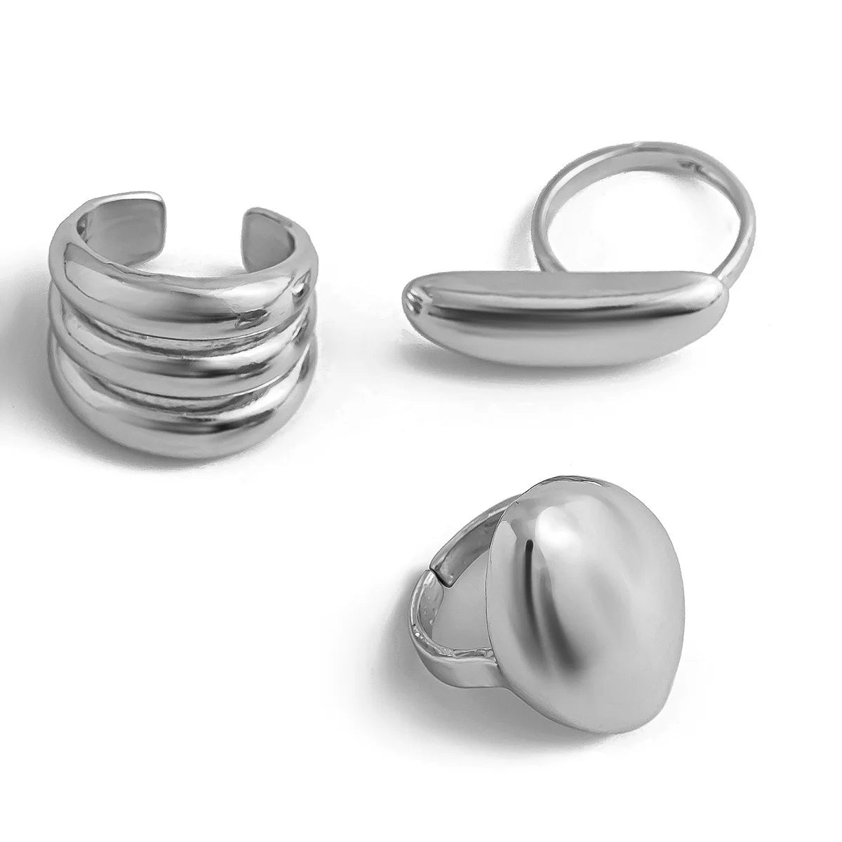 Gold & Silver Plated Geometric Ring Set