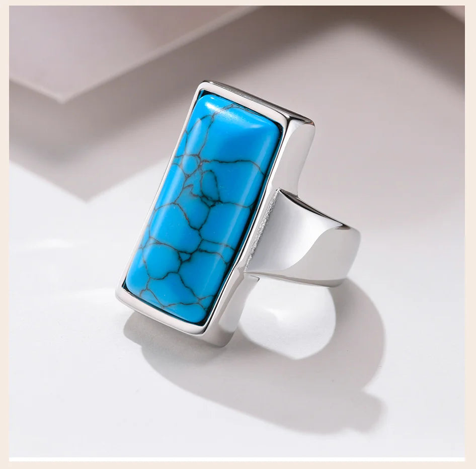 Turquoise Nature Stone Statement Ring