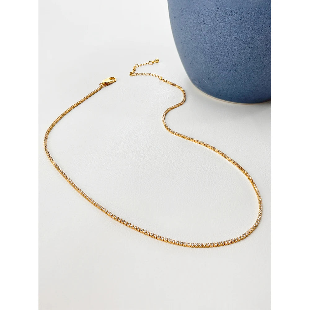 Elegant Zircon Tennis Chain Necklace