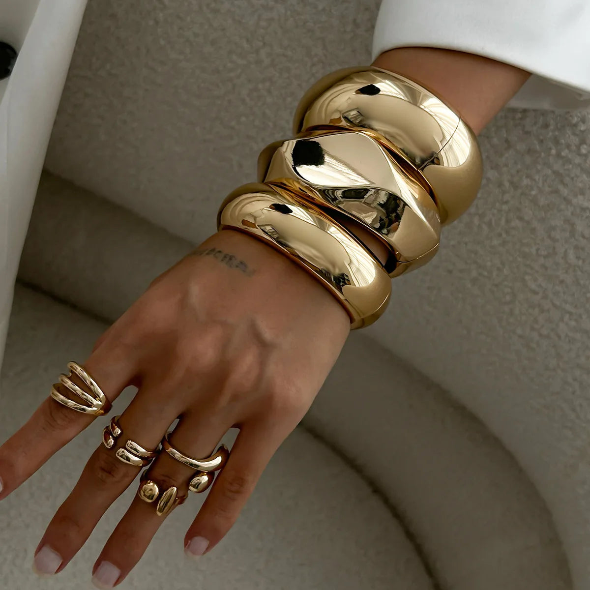 Exaggerated Chunk Cuff Bangle