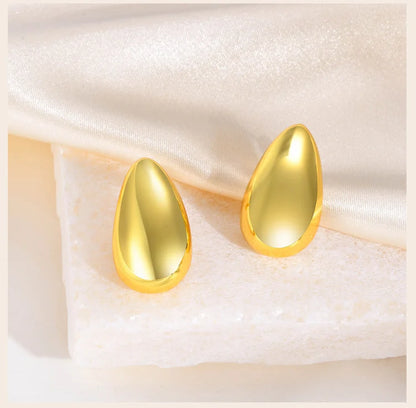 Drop Hoop Stud Earrings