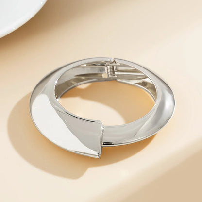 Bold Geometric Metal Cuff Bangle