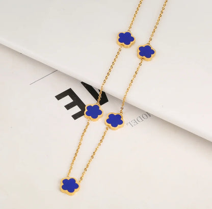 Five-Flower Clover Pendant Necklace