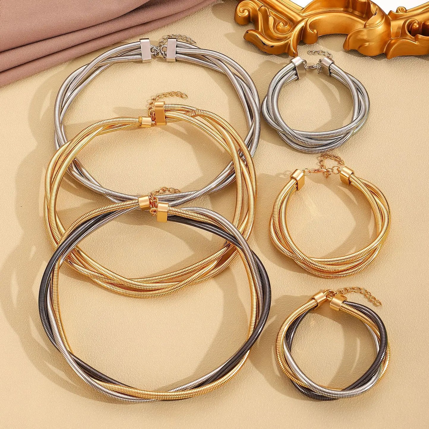 Exaggerated Snake Chain Jewelry Set