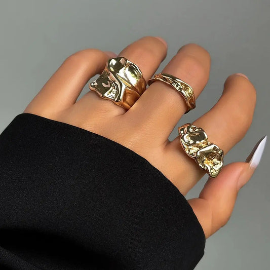 Exaggerated Punk Irregular Ring Set