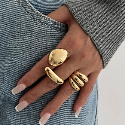 Gold & Silver Plated Geometric Ring Set