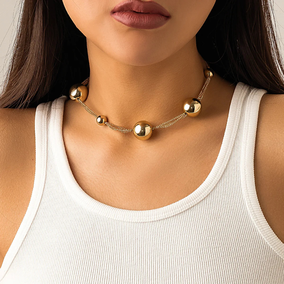 Statement Pearl Beaded Choker Necklace