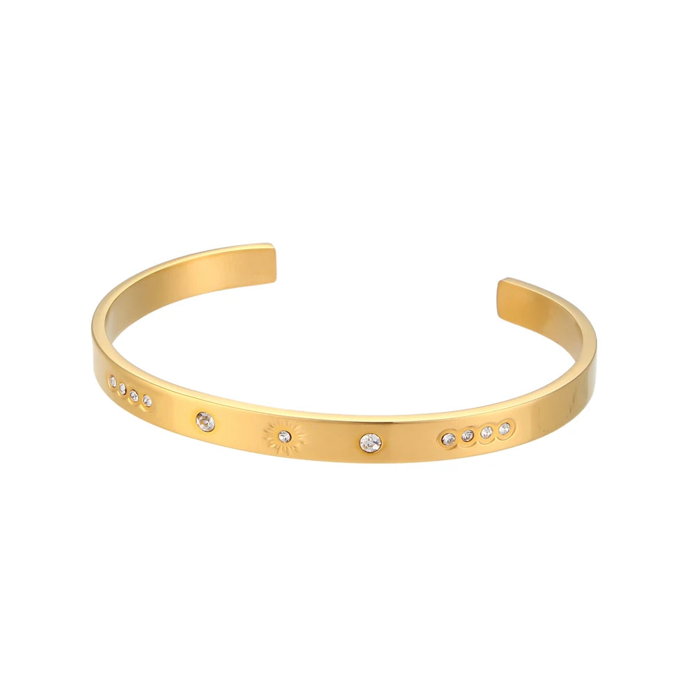 Star-Embellished Open Cuff Bracelet