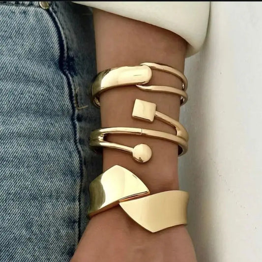 Bold Geometric Cuff Bangle