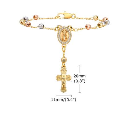 Rosary Bead Cross Bracelet