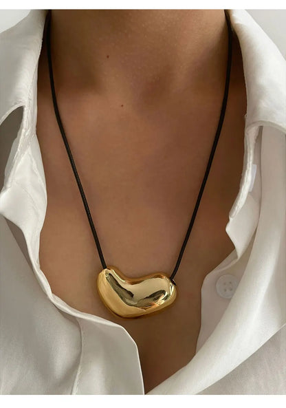 Bold Gothic Heart Pendant Necklace