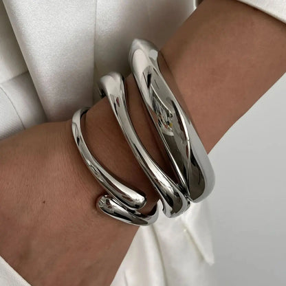 Bold Sliver Geometric Cuff Bangles