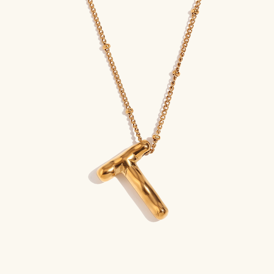 Personalized Gold Ball d'Or Initial Necklace