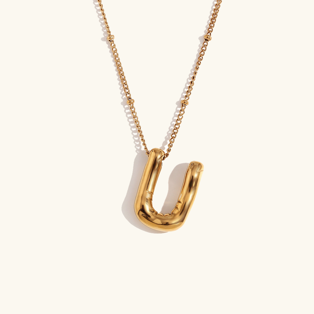 Personalized Gold Ball d'Or Initial Necklace