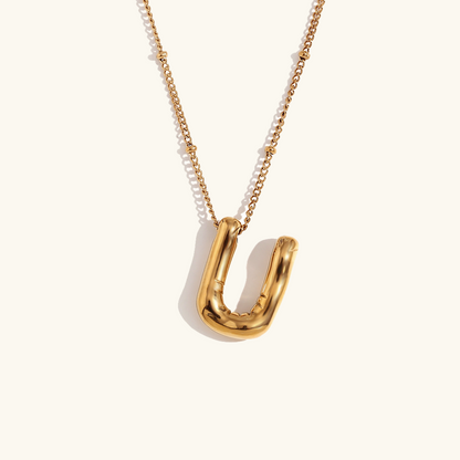 Personalized Gold Ball d'Or Initial Necklace