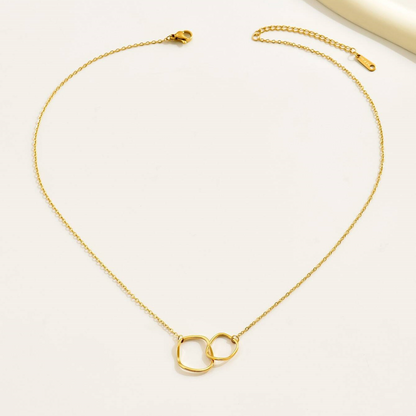 Interlocking Double-Loop Pendant Necklace