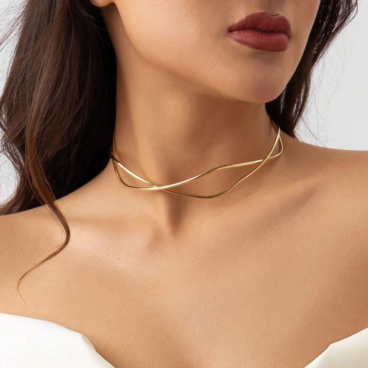 Elegant Twisted Wire Necklace Choker