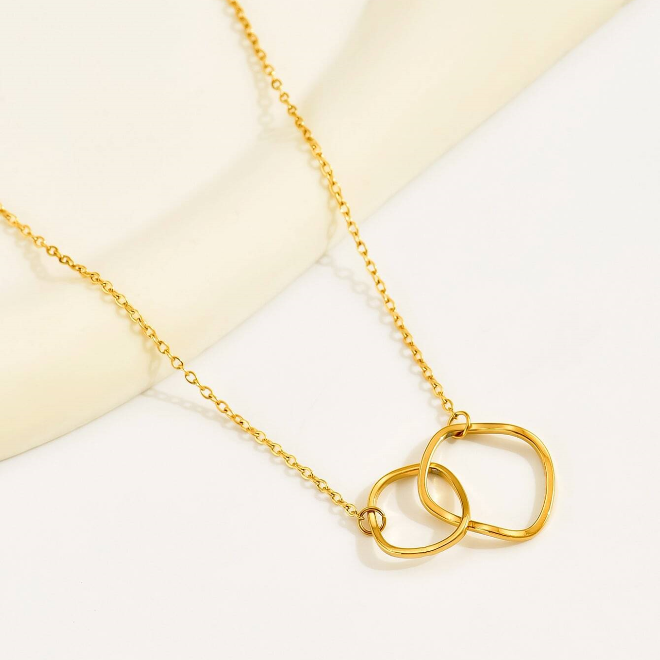 Interlocking Double-Loop Pendant Necklace