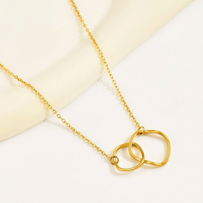 Interlocking Double-Loop Pendant Necklace