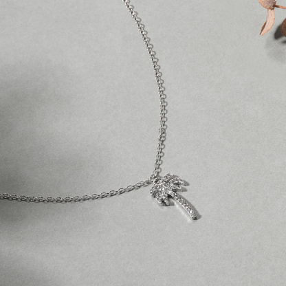 Vibrant Tropical Palm Tree Pendant Necklace