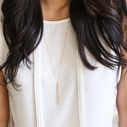 Elegant Delicate Vertical Bar Necklace