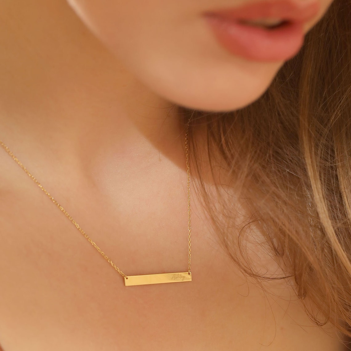 Personalized Name Bar Necklace