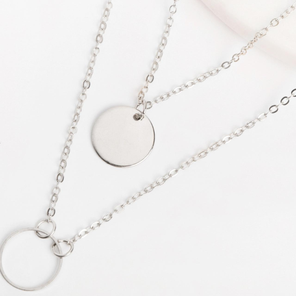 Elegant Round Pendant with Layered Sophisticated Necklace