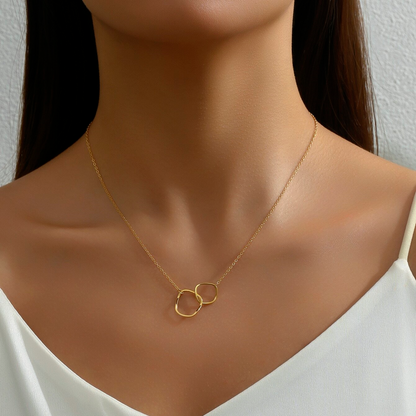 Interlocking Double-Loop Pendant Necklace
