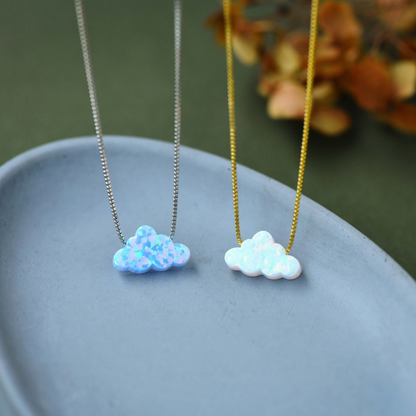 Elegant Cloud Opal With Charming Cloud Pendant Necklace