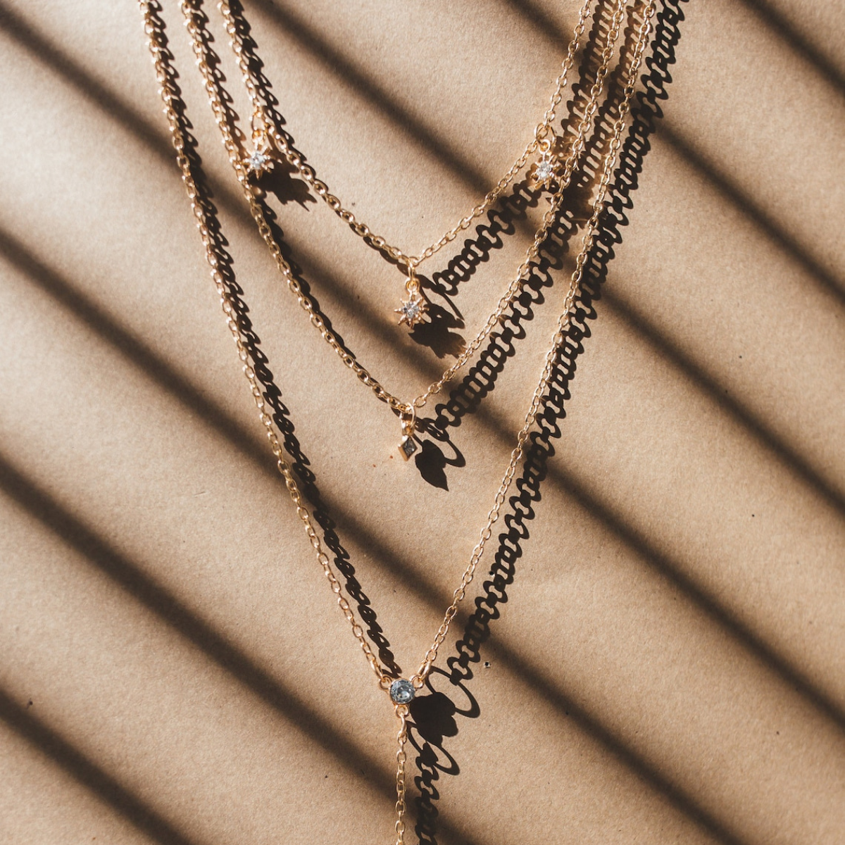 Crystal Star Charm Boho Layered Necklace