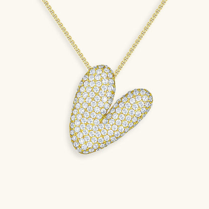 Elegant Bubble Initial Diamond Look Necklace