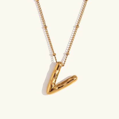 Personalized Gold Ball d'Or Initial Necklace