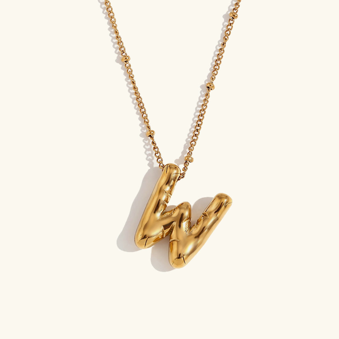 Personalized Gold Ball d'Or Initial Necklace