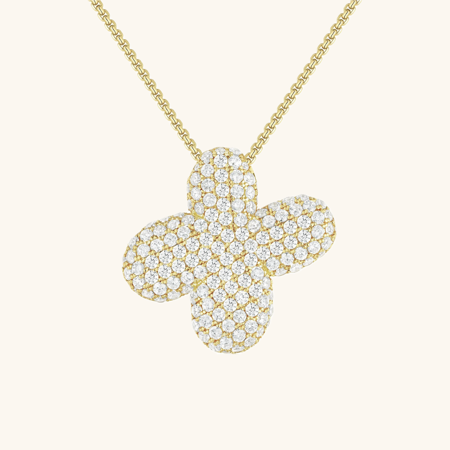 Elegant Bubble Initial Diamond Look Necklace
