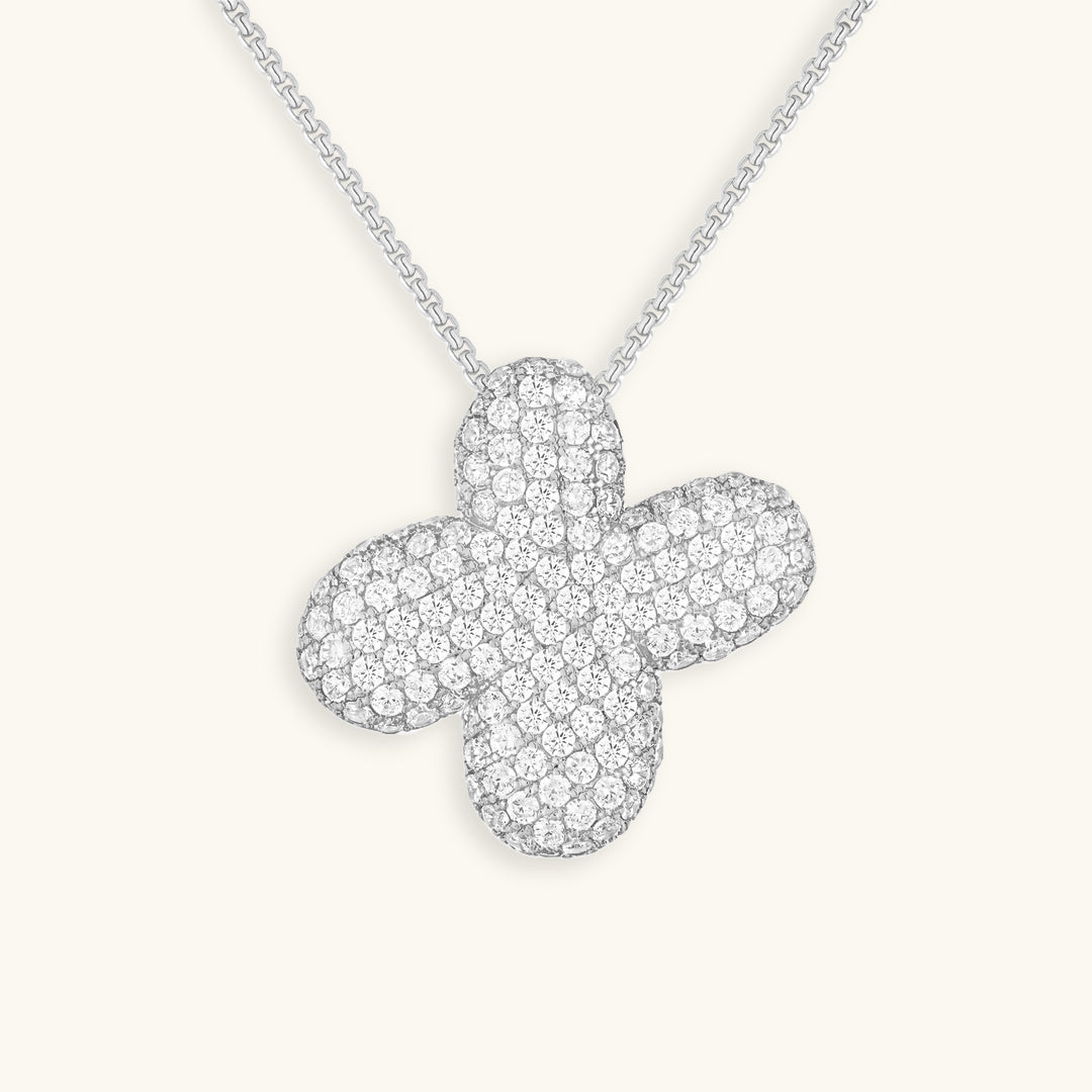 Elegant Bubble Initial Diamond Look Necklace
