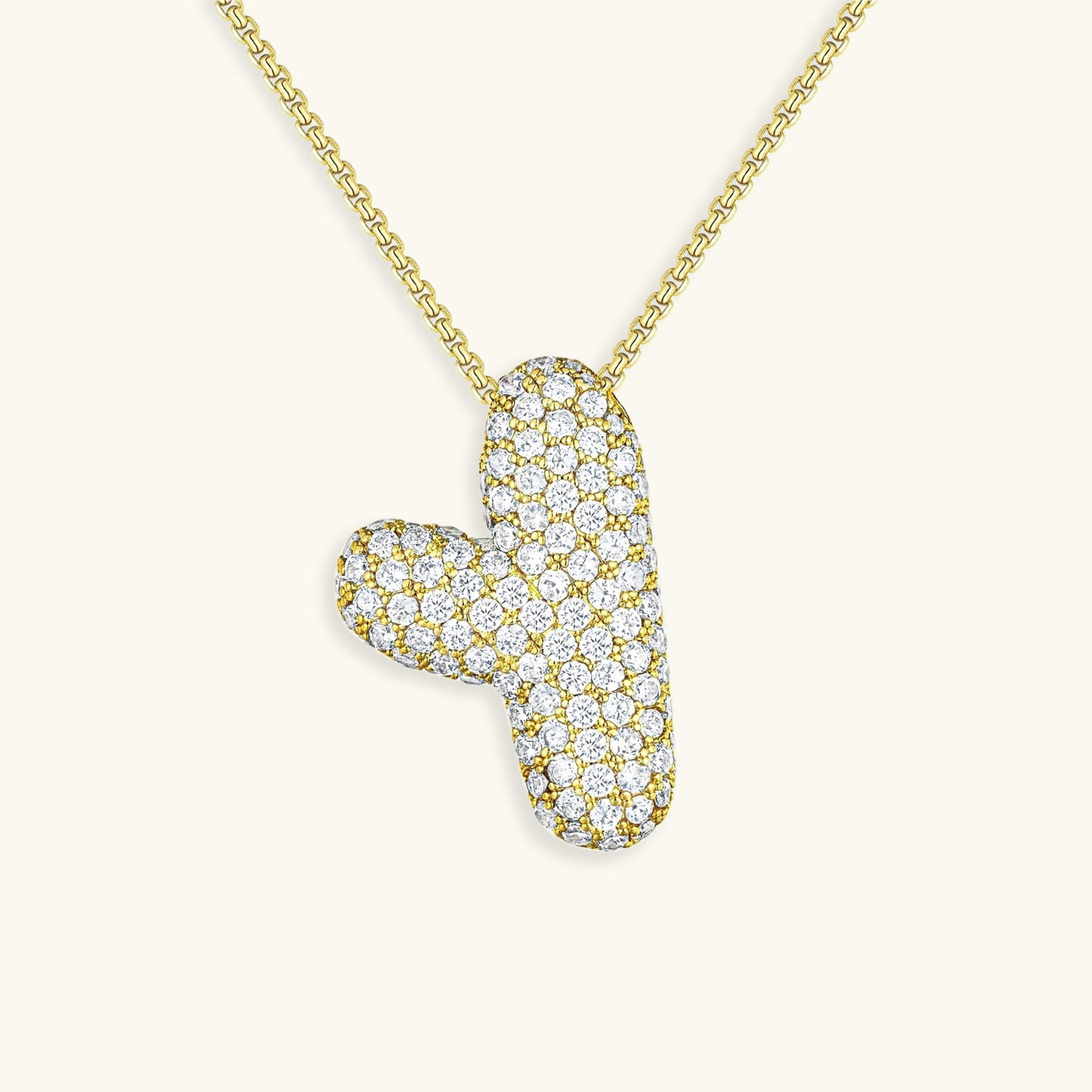 Elegant Bubble Initial Diamond Look Necklace