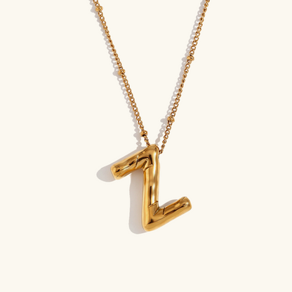 Personalized Gold Ball d'Or Initial Necklace