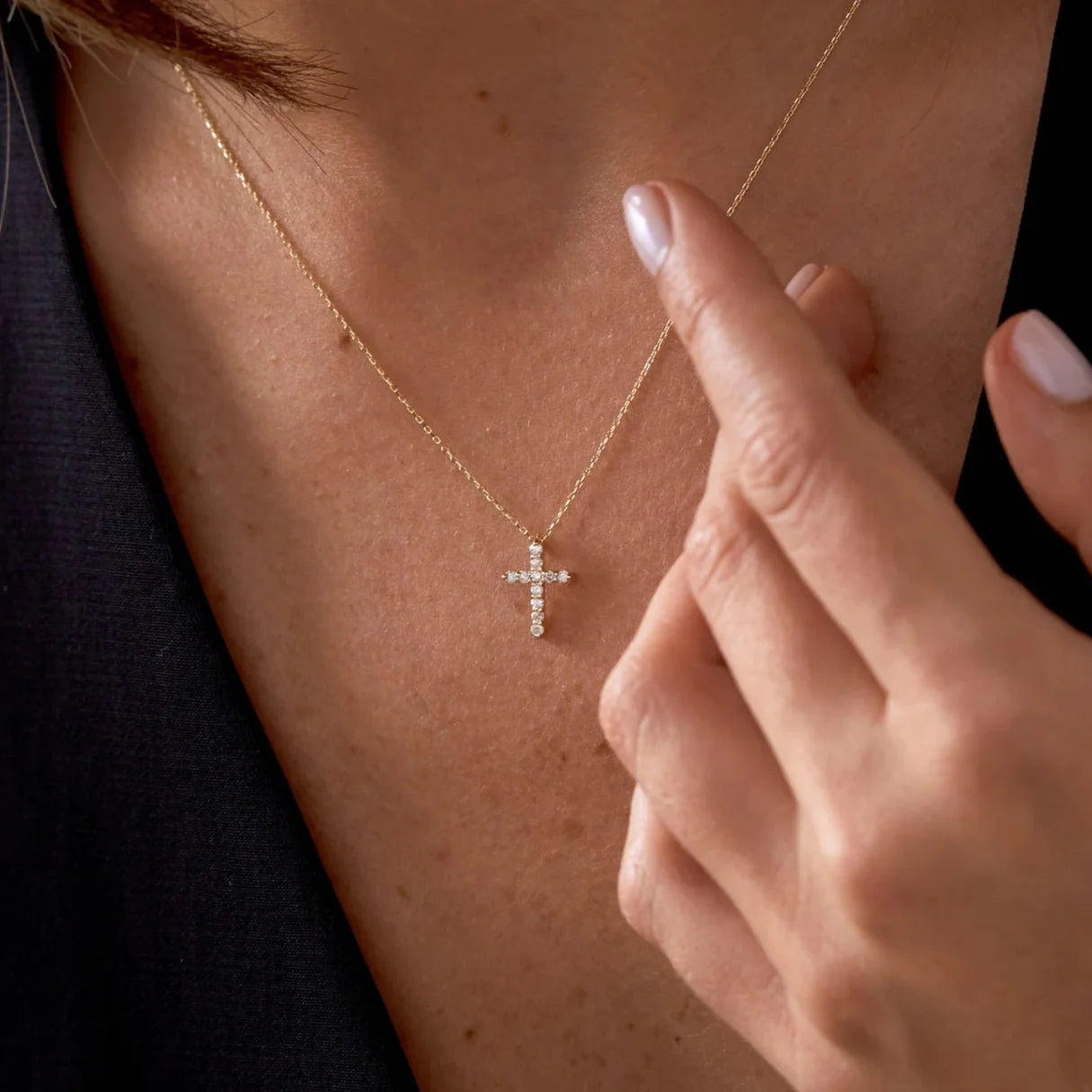 Stone Unity Cross Necklace